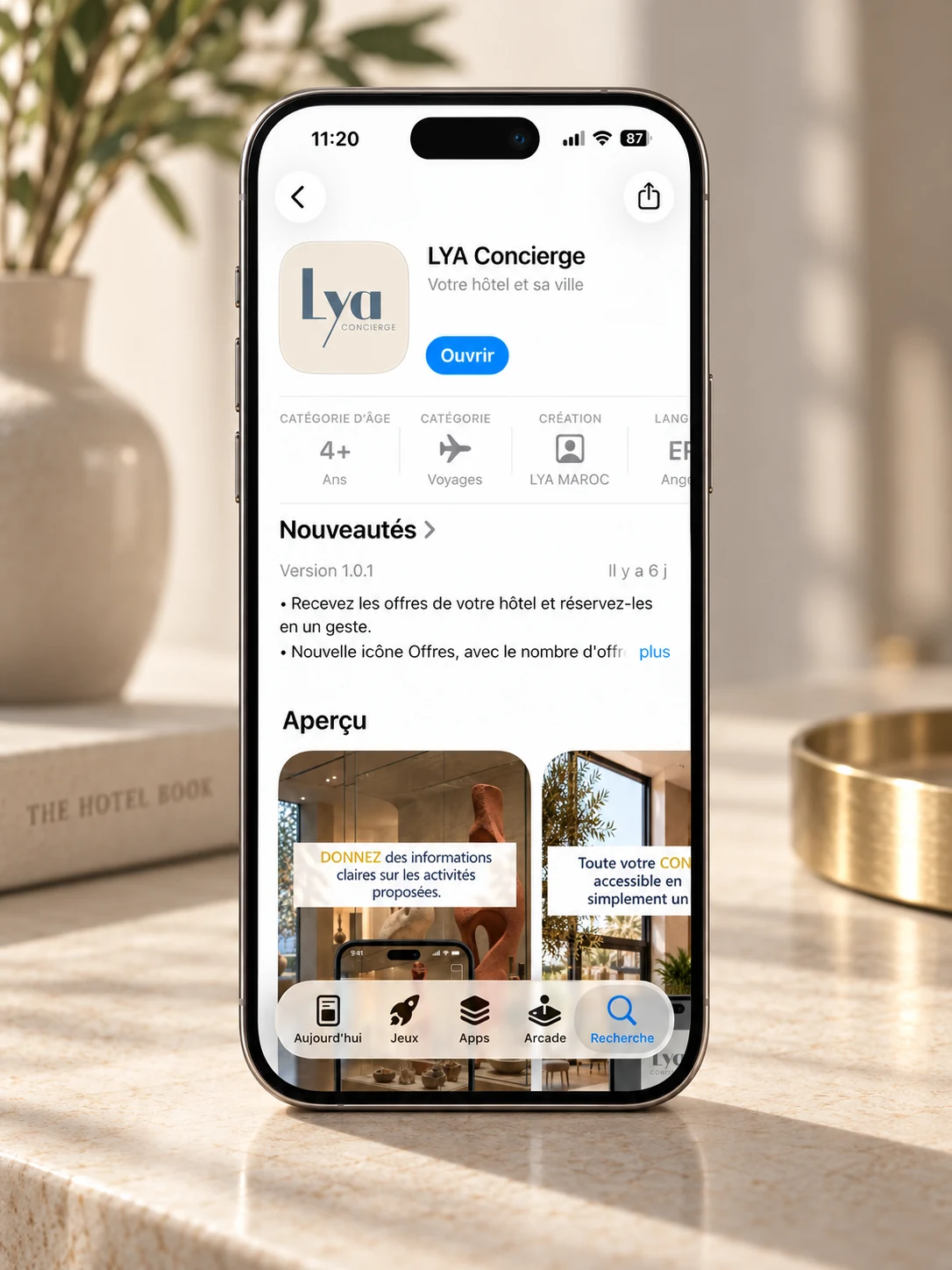 LYA Concierge disponible sur l'App Store et Google Play